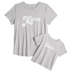 Maternity Sonoma Goods For Life® Mommy & Me Graphic Tee Set -Sonoma Goods For Life Shop 5599953 Grey Mama Babe