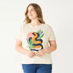Plus Size Sonoma Goods For Life® Relaxed Graphic Tee -Sonoma Goods For Life Shop 5611932 Ivory Snake