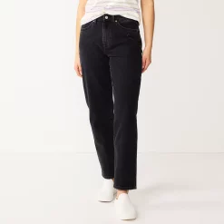 Women's Sonoma Goods For Life® Ultra High Rise Vintage-styled Straight-Leg Jeans -Sonoma Goods For Life Shop 5616387 Black Wash
