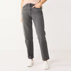 Women's Sonoma Goods For Life® Ultra High Rise Vintage-styled Straight-Leg Jeans -Sonoma Goods For Life Shop 5616387 Gray Wash