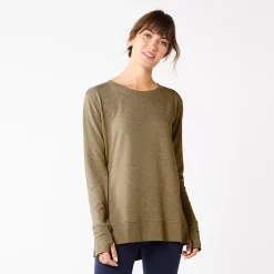Women's Sonoma Goods For Life® Super Soft Solid Tunic Sweatshirt -Sonoma Goods For Life Shop 5621644 Olive