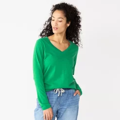 Women's Sonoma Goods For Life® Everyday V-Neck Long Sleeve Tee 40 Women's Sonoma Goods For Life® Everyday V-Neck Long Sleeve Tee -Sonoma Goods For Life Shop 5625801 Aloe Green