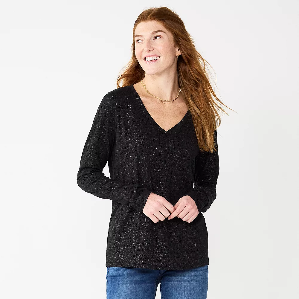 Women's Sonoma Goods For Life® Everyday V-Neck Long Sleeve Tee 28 Women's Sonoma Goods For Life® Everyday V-Neck Long Sleeve Tee - Image 28