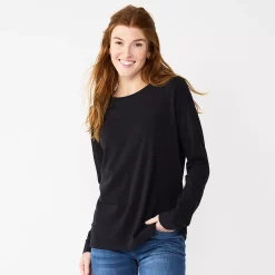 Women's Sonoma Goods For Life® Everyday Crewneck Long Sleeve Tee -Sonoma Goods For Life Shop 5625802 Black