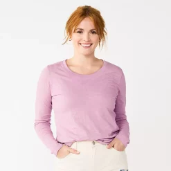 Women's Sonoma Goods For Life® Everyday Crewneck Long Sleeve Tee -Sonoma Goods For Life Shop 5625802 Light Purple