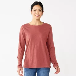 Women's Sonoma Goods For Life® Everyday Crewneck Long Sleeve Tee -Sonoma Goods For Life Shop 5625802 Mauve