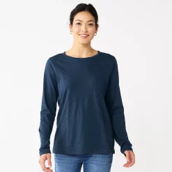 Women's Sonoma Goods For Life® Everyday Crewneck Long Sleeve Tee -Sonoma Goods For Life Shop 5625802 Navy