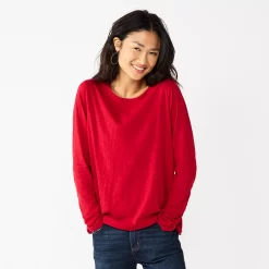 Women's Sonoma Goods For Life® Everyday Crewneck Long Sleeve Tee -Sonoma Goods For Life Shop 5625802 Red