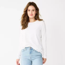 Women's Sonoma Goods For Life® Everyday Crewneck Long Sleeve Tee -Sonoma Goods For Life Shop 5625802 White