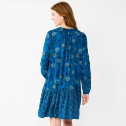 Women's Sonoma Goods For Life® Printed Long Sleeve Dress -Sonoma Goods For Life Shop 5657674 ALT