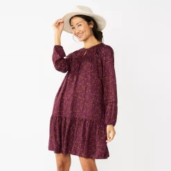 Women's Sonoma Goods For LifeĀ® Printed Long Sleeve Dress