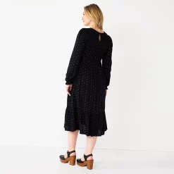 Maternity Sonoma Goods For Life® Smocked Bodice Midi Dress -Sonoma Goods For Life Shop 5662002 ALT