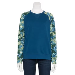 Women's Sonoma Goods For Life® Everyday Crewneck Sweatshirt -Sonoma Goods For Life Shop 5664640 Blue Patchwork