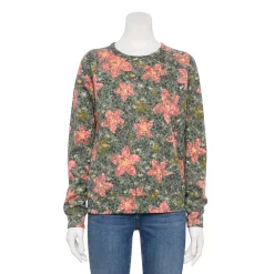 Women's Sonoma Goods For Life® Everyday Crewneck Sweatshirt -Sonoma Goods For Life Shop 5664640 Gray Pink Floral