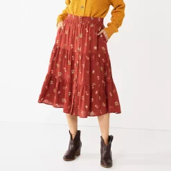 Women's Sonoma Goods For Life® Tiered Maxi Skirt -Sonoma Goods For Life Shop 5664691 Mauve Floral