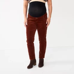 Maternity Sonoma Goods For Life® Belly Panel Corduroy Straight-Leg Ankle Pants -Sonoma Goods For Life Shop 5665437 ALT2