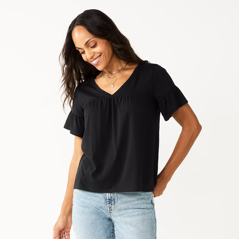 Women's Sonoma Goods For Life® Ruffled Babydoll Top 2 Women's Sonoma Goods For Life® Ruffled Babydoll Top - Image 2