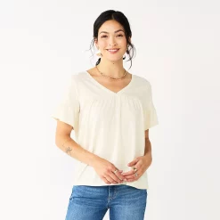 Women's Sonoma Goods For Life® Ruffled Babydoll Top 10 Women's Sonoma Goods For Life® Ruffled Babydoll Top -Sonoma Goods For Life Shop 5665750 Cream