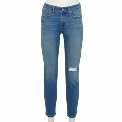 Women's Sonoma Goods For Life® Curvy High-Waisted Skinny Jeans -Sonoma Goods For Life Shop 5670980 Destructed Blue Wash