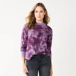 Women's Sonoma Goods For Life® Mockneck Waffle Top 17 Women's Sonoma Goods For Life® Mockneck Waffle Top -Sonoma Goods For Life Shop 5672315 Berry Tie Dye