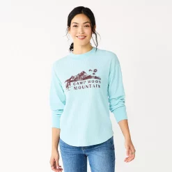 Women's Sonoma Goods For Life® Mockneck Waffle Top 14 Women's Sonoma Goods For Life® Mockneck Waffle Top -Sonoma Goods For Life Shop 5672315 Camp Moon Blue