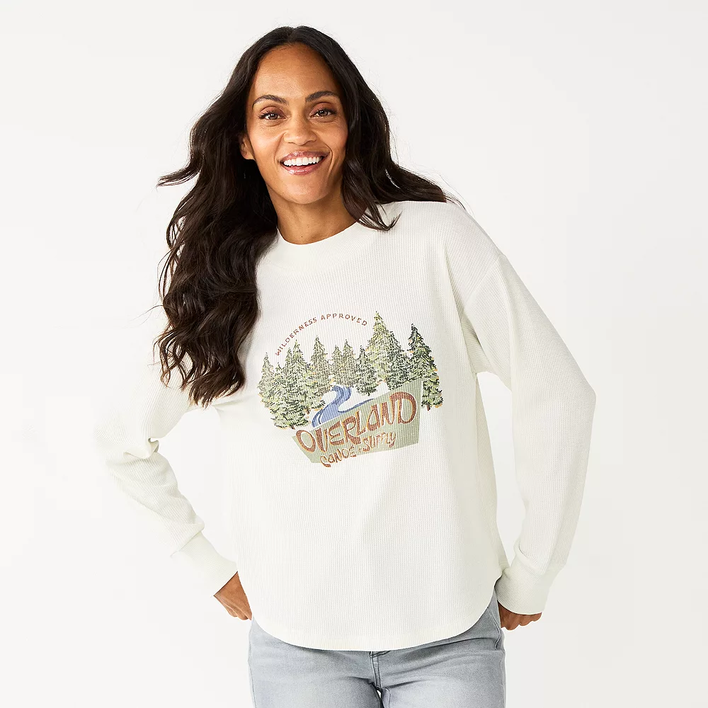 Women's Sonoma Goods For Life® Mockneck Waffle Top 2 Women's Sonoma Goods For Life® Mockneck Waffle Top - Image 2