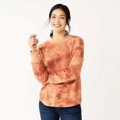 Women's Sonoma Goods For Life® Mockneck Waffle Top 20 Women's Sonoma Goods For Life® Mockneck Waffle Top -Sonoma Goods For Life Shop 5672315 Rust Tie Dye