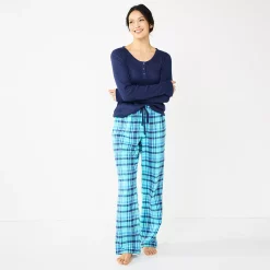 Women's Sonoma Goods For LifeĀ® Flannel Pajama Pants & Pajama Top Sleep Set