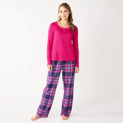 Women's Sonoma Goods For Life® Flannel Pajama Pants & Pajama Top Sleep Set 25 Women's Sonoma Goods For Life® Flannel Pajama Pants & Pajama Top Sleep Set -Sonoma Goods For Life Shop 5677709 Navy Forest Plaid