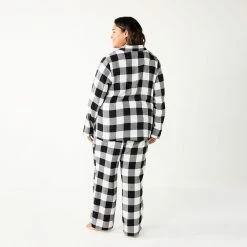 Plus Size Sonoma Goods For Life® Flannel Pajama Shirt & Pajama Pants Sleep Set -Sonoma Goods For Life Shop 5677717 ALT