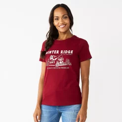 Women's Sonoma Goods For Life® Short Sleeve Christmas Graphic Tee -Sonoma Goods For Life Shop 5686036 Winter Ridge