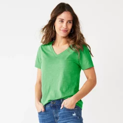 Women's Tall Sonoma Goods For Life® Everyday V-Neck Tee -Sonoma Goods For Life Shop 5686285 Aloe Green