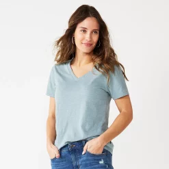 Women's Tall Sonoma Goods For Life® Everyday V-Neck Tee -Sonoma Goods For Life Shop 5686285 Gray Blue