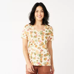Women's Tall Sonoma Goods For Life® Everyday V-Neck Tee -Sonoma Goods For Life Shop 5686285 Retro Floral