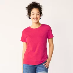 Women's Tall Sonoma Goods For Life® Essential Crewneck Tee -Sonoma Goods For Life Shop 5686288 Berry Pink