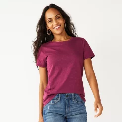 Women's Tall Sonoma Goods For Life® Essential Crewneck Tee -Sonoma Goods For Life Shop 5686288 Deep Pink