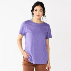 Women's Tall Sonoma Goods For Life® Essential Crewneck Tee -Sonoma Goods For Life Shop 5686288 Grape Purple