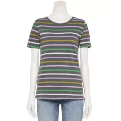 Women's Tall Sonoma Goods For Life® Essential Crewneck Tee -Sonoma Goods For Life Shop 5686288 Gray Purple Stripe