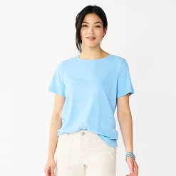 Women's Tall Sonoma Goods For Life® Essential Crewneck Tee -Sonoma Goods For Life Shop 5686288 Texture Light Blue
