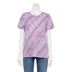 Women's Tall Sonoma Goods For Life® Essential Crewneck Tee -Sonoma Goods For Life Shop 5686288 Violet Diagonal Dye