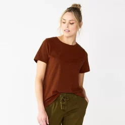 Women's Tall Sonoma Goods For Life® Essential Crewneck Tee -Sonoma Goods For Life Shop 5686288 Wine