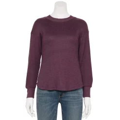 Petite Sonoma Goods For Life® Mockneck Waffle Top -Sonoma Goods For Life Shop 5686604 Plum Skin