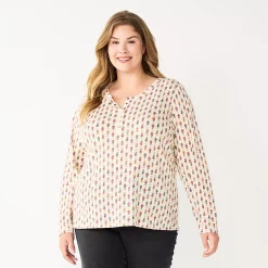 Plus Size Sonoma Goods For Life® Essential Long Sleeve Henley Top 10 Plus Size Sonoma Goods For Life® Essential Long Sleeve Henley Top -Sonoma Goods For Life Shop 5690602 Cream Floral