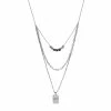 Sonoma Goods For Life® Silver Tone Nickel Free Semi-Precious Hammered Multi-Row Necklace