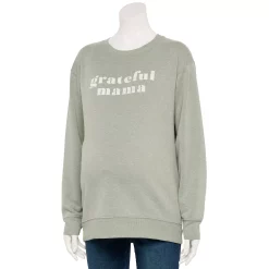 Maternity Sonoma Goods For Life® Drop Shoulder Fleece Graphic Sweatshirt -Sonoma Goods For Life Shop 5693441 Grateful Green