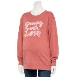 Maternity Sonoma Goods For Life® Drop Shoulder Fleece Graphic Sweatshirt -Sonoma Goods For Life Shop 5693441 Pink Love Graphic