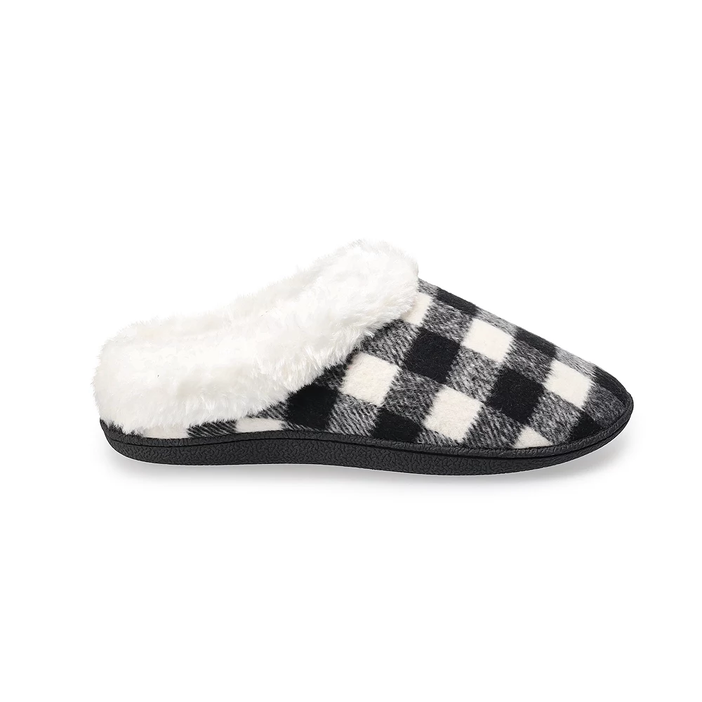Women's Sonoma Goods For Life® Faux Fur Buffalo Plaid Clog Slippers 3 Women's Sonoma Goods For Life® Faux Fur Buffalo Plaid Clog Slippers - Image 3