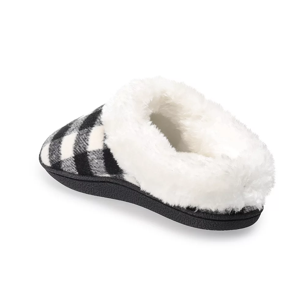 Women's Sonoma Goods For Life® Faux Fur Buffalo Plaid Clog Slippers 4 Women's Sonoma Goods For Life® Faux Fur Buffalo Plaid Clog Slippers - Image 4
