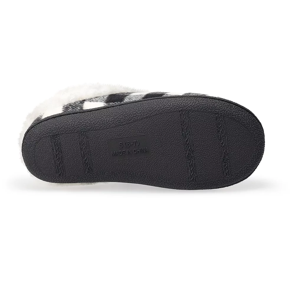 Women's Sonoma Goods For Life® Faux Fur Buffalo Plaid Clog Slippers 5 Women's Sonoma Goods For Life® Faux Fur Buffalo Plaid Clog Slippers - Image 5