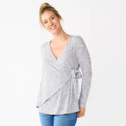 Maternity Sonoma Goods For Life® Nursing Wrap Top -Sonoma Goods For Life Shop 5703650 Gray